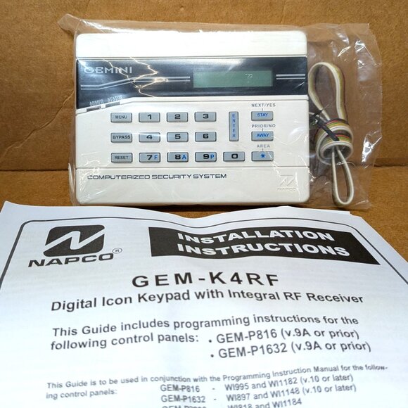 NAPCO GEM-K4RF KEYPAD WITH BUILT IN RF RECEIVER - NEW OLD STOCK - Picture 3 of 4